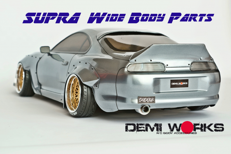 Demi Works Toyota Supra RB Set A(Lexan wing+front bumper) for Tamiya Supra (51291)