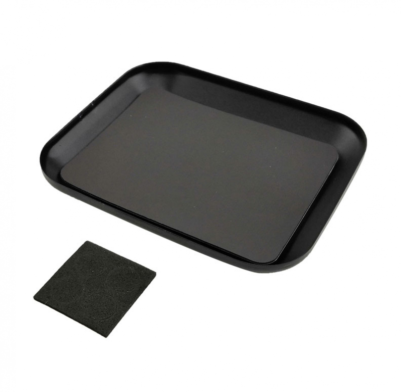 Aluminium Alloy Magnetic Screw the Tray with Magnetic 105x85mm black