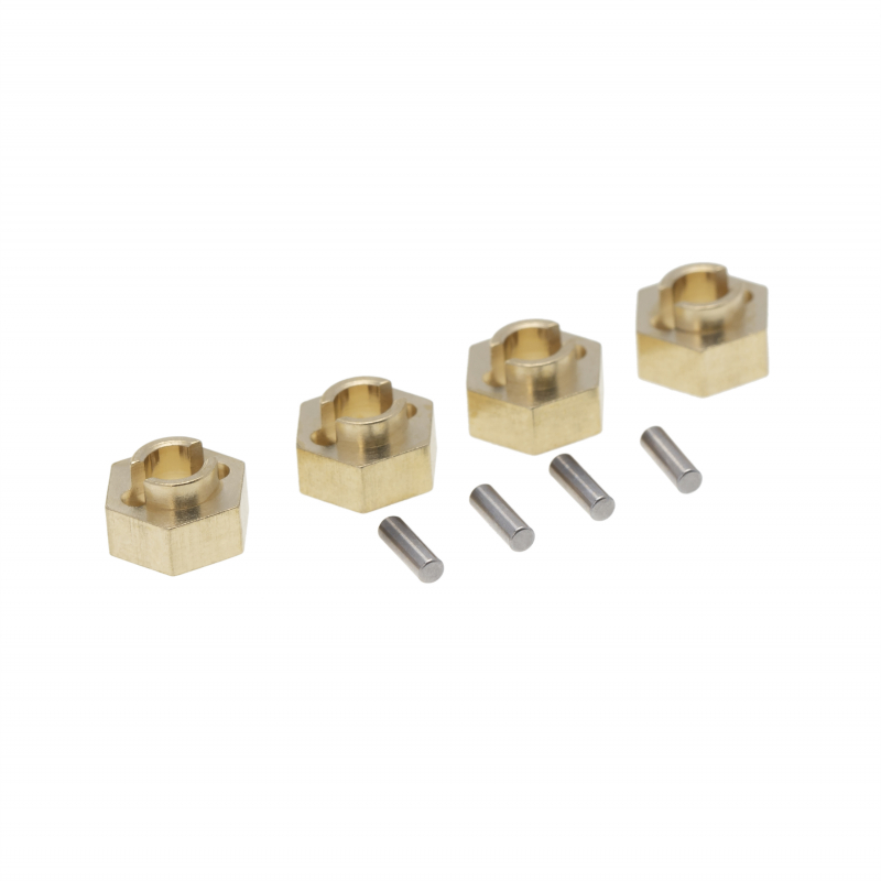 3mm Diameter Brass Wheel Hex Adaptor 4pcs set - Axial SCX24