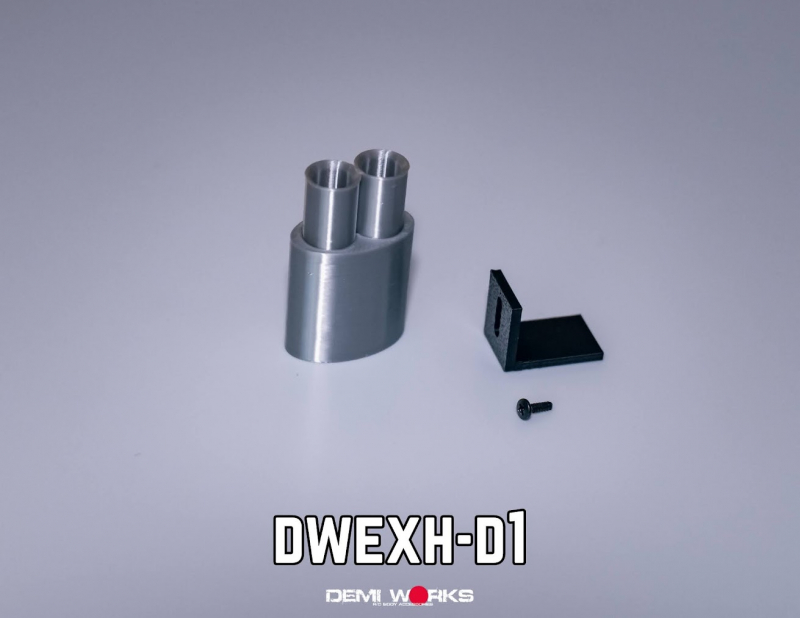 Demi Works Scale Double Oval Exhaust - Silver