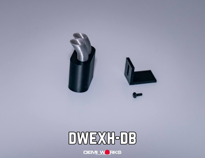 Demi Works Scale Double Oval Bend Exhaust - Silver/Black