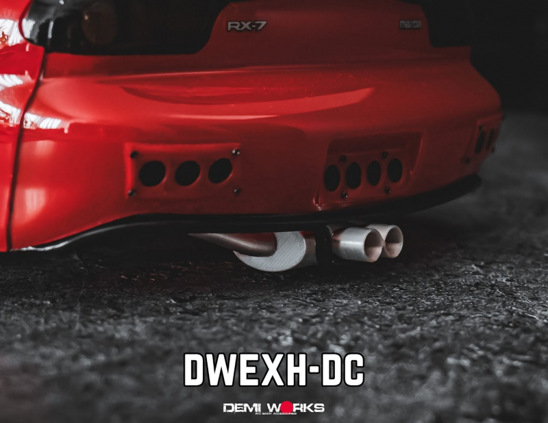 Preview: Demi Works Scale Double Central Exhaust - Silver