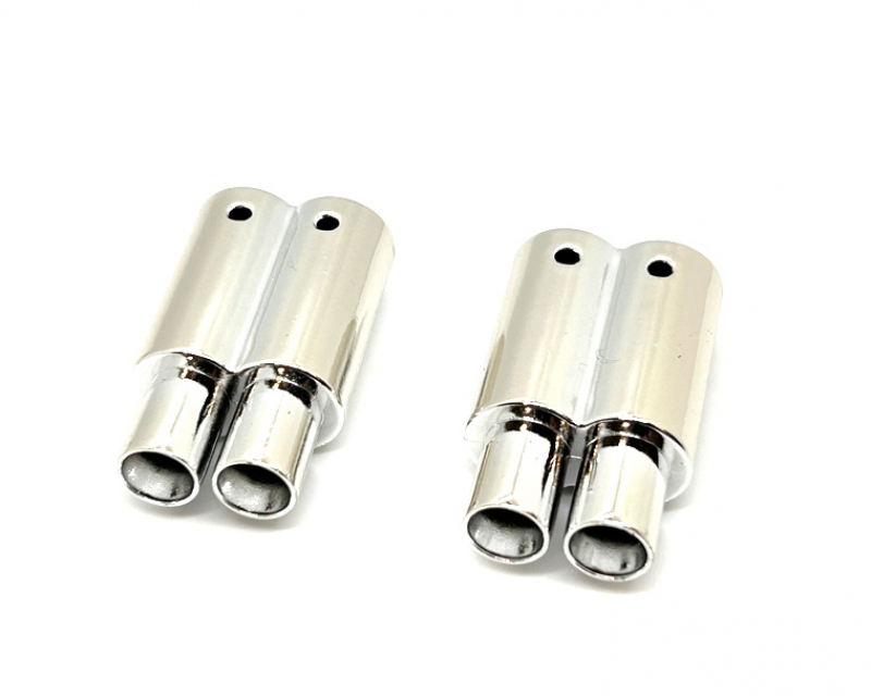 Double exhaust set 2x round chrome for 1/10 Onroad