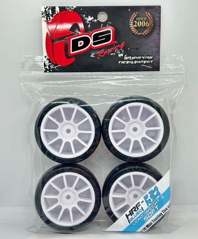 DS Racing Tire/rim set + Mini HRF  Front 34, Rear 34 + 4 pcs for M-Chassis