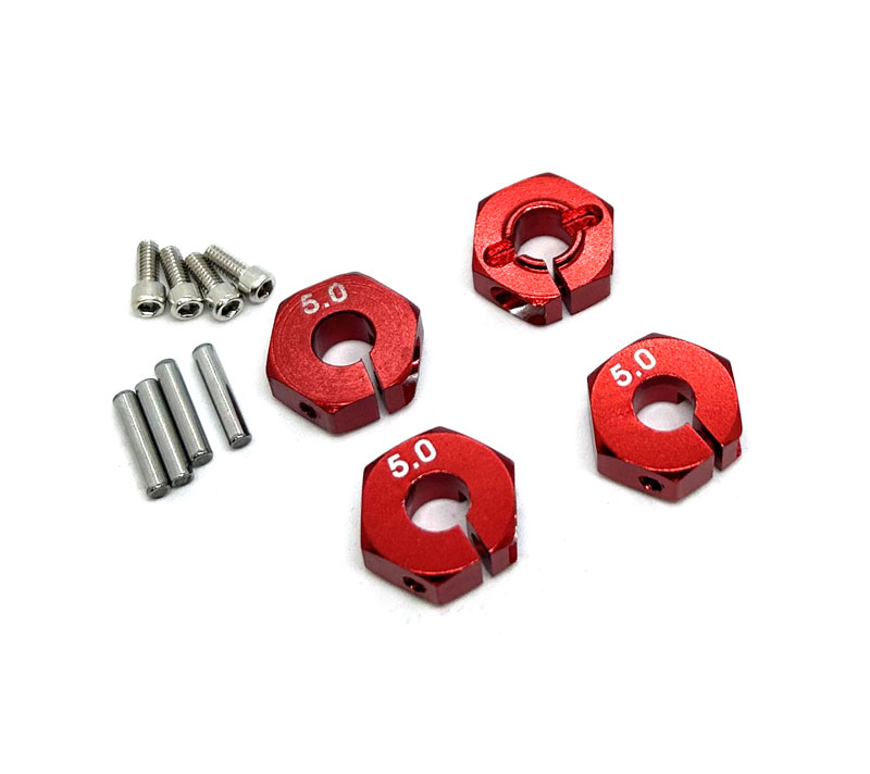 12x5mm Aluminium Radmitnehmer Set für 1/10 - Rot