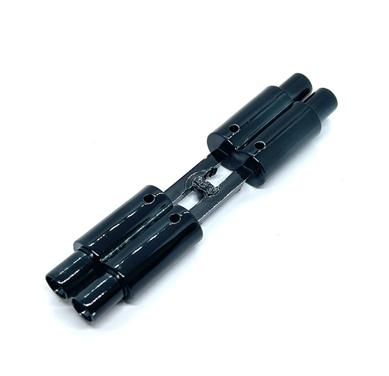 Double exhaust set 2x round black for 1/10 Onroad