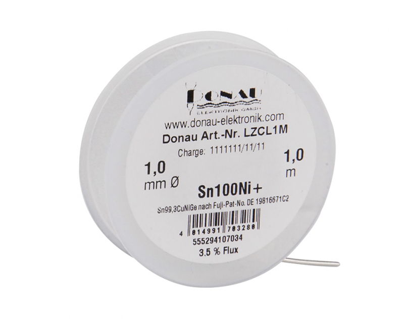 Solder "CLEAR" Ø1 mm Sn100Ni + folding spool 1m