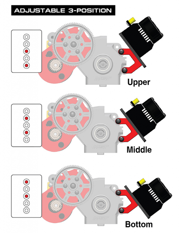 MST RMX 2.0 Alum.ESC rear moun set (red)