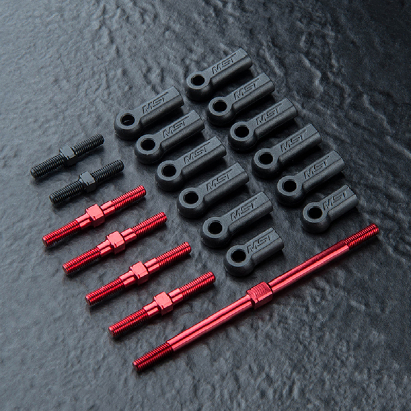MST RMX 4 Full turnbuckle set (red)