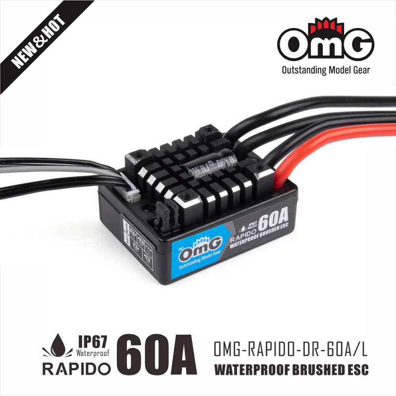 OMG RAPIDO 60A ECS Waterproof IP67 Brushed Electronic Speed Controller