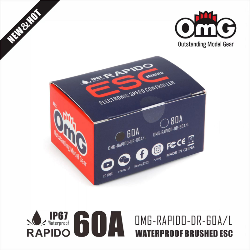 OMG RAPIDO 60A  Waterproof IP67 Brushed Regler