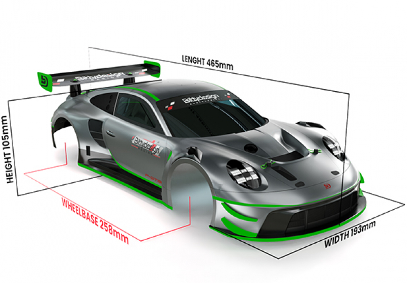 Bittydesign P-GT3R 1/10 GT Clear Body 190mm