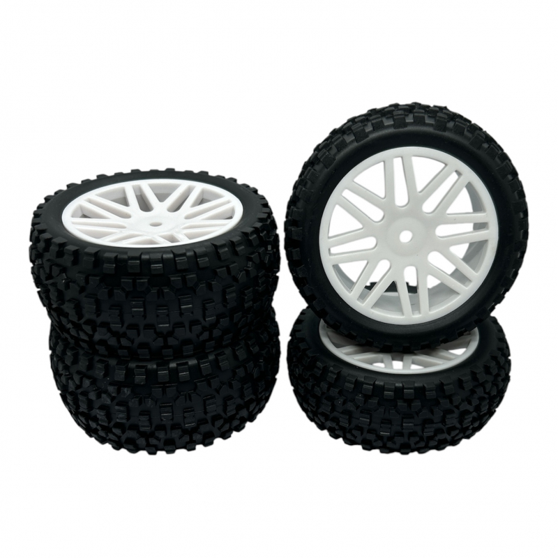 1/10 Off-Road Buggy Reifen-/Felgenset (Weiß)
