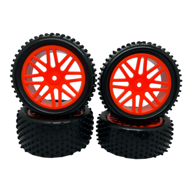 1/10 Off-Road Buggy Reifen-/Felgenset (Rot)