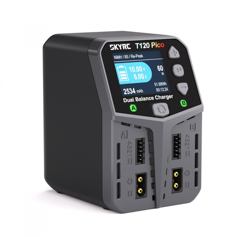 Preview: SkyRC T120 Pico AC Ladegerät LiPo 2-4s 6A 2x60W