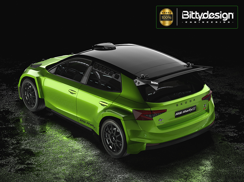 Bittydesign SKODA Fabia RS Rally2 1/10 190mm rally clear body, Hard 1,2mm (wing included)