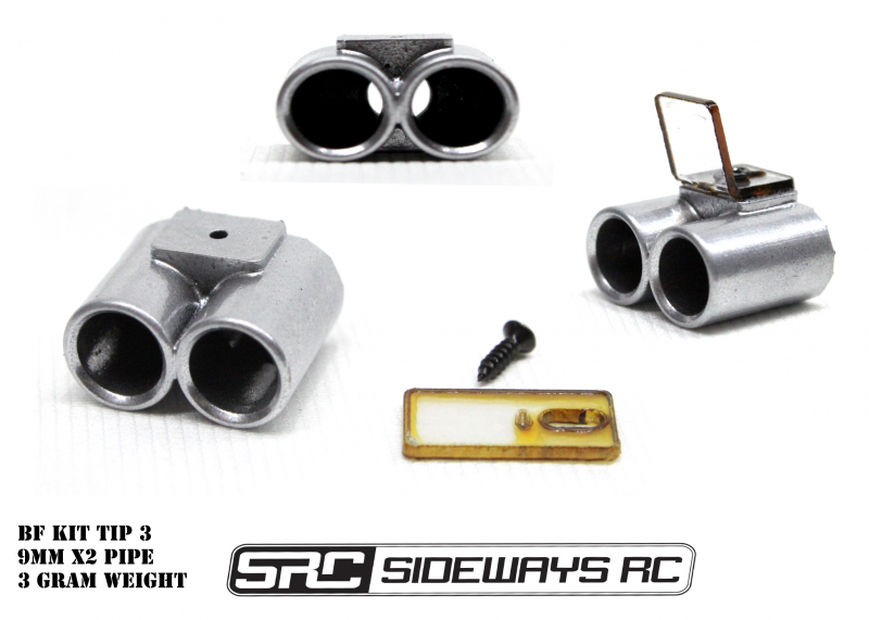 Sideways RC Exhaust tip 3 for Backfire led kit