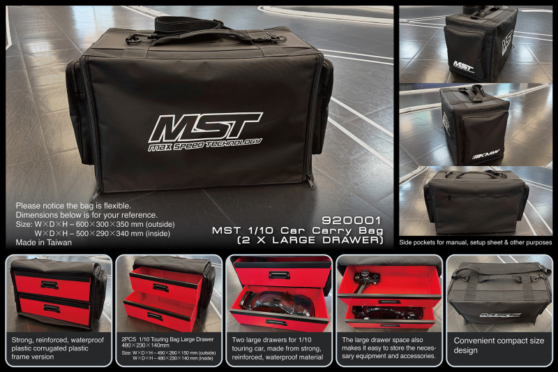 MST 1/10 Transporttasche für RC-Cars (2 extra große Schubladen)