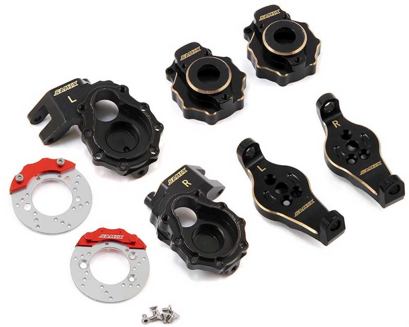 Samix TRX-4 brass knuckle & hub carrier & portal knuckle cover & scale brake rotor & caliper set