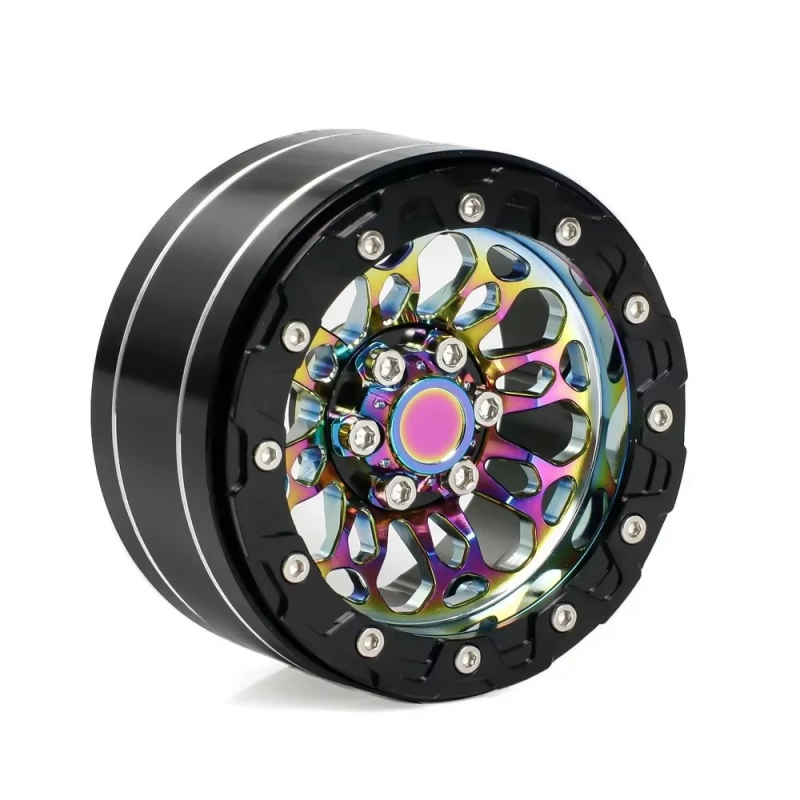 Preview: 2.2" Beadlock Felge für Crawler in Regenbogenfarben aus Aluminium (4 Stück)
