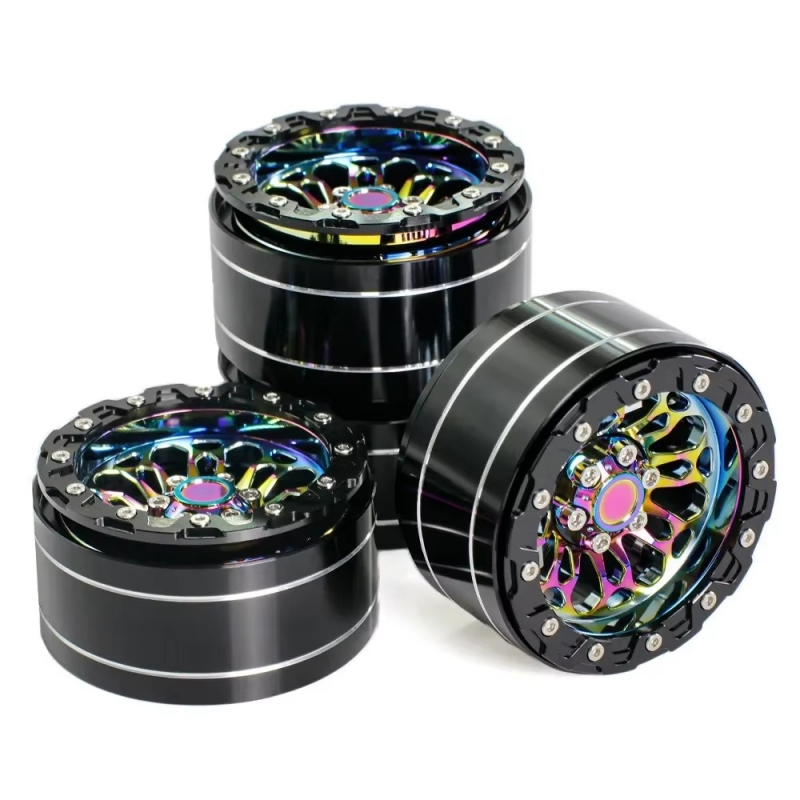 Preview: 2.2" Beadlock Felge für Crawler in Regenbogenfarben aus Aluminium (4 Stück)