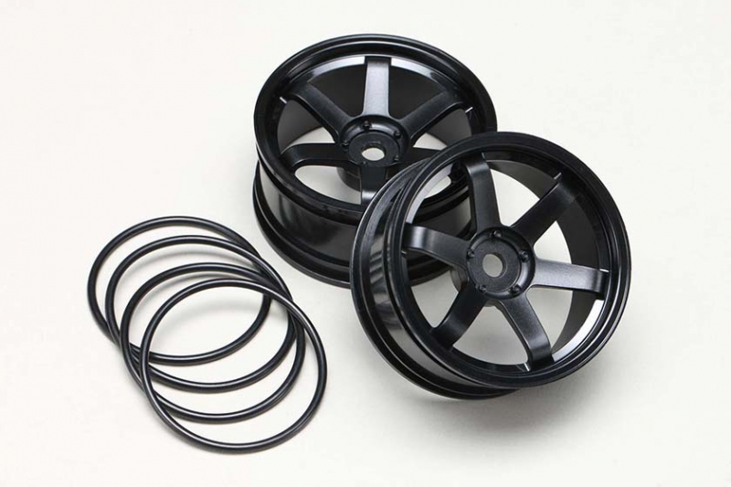 Yokomo 6-Spoke Wheel for Drifting (Offset 5, Black, 2pcs)
