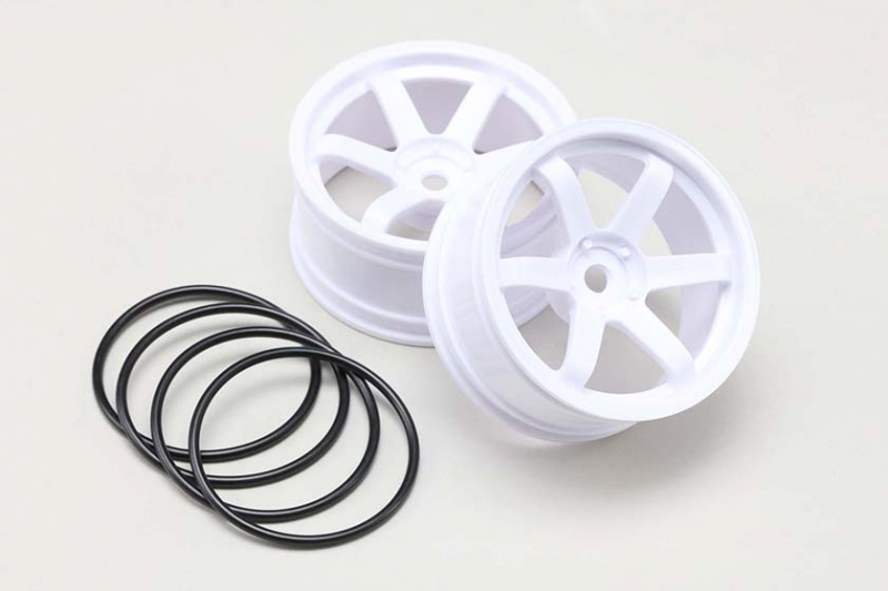 Yokomo 6-Spoke Wheel for Drifting (Offset 5, White, 2pcs)