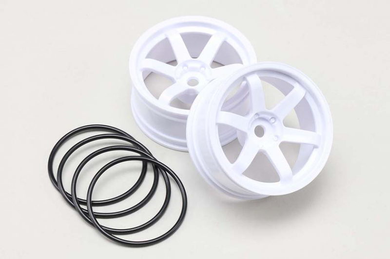 Yokomo 6-Spoke Wheel for Drifting (Offset 7, White, 2pcs)
