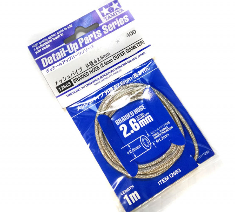 Tamiya Braided Hose (2.6mm Outer Diameter) 1m