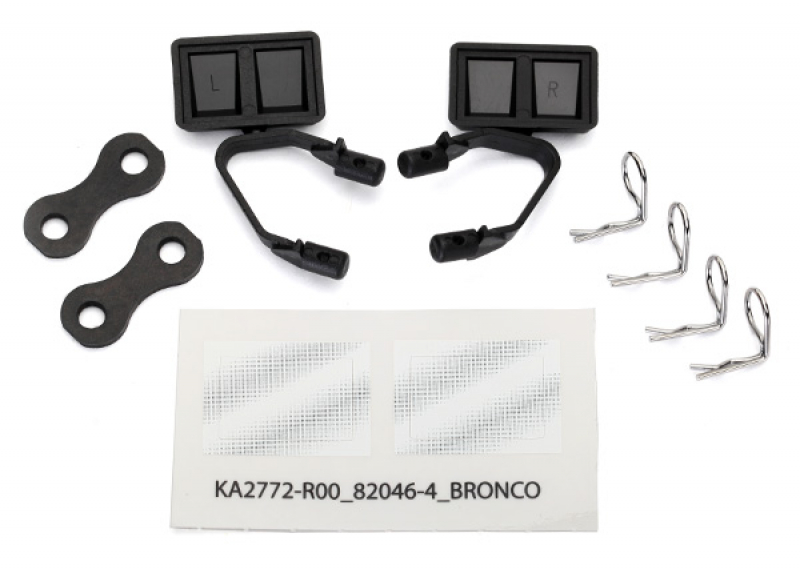 Traxxas Seitenspiegel schwarz li/re / Retainers (2) / Karo-Clips (4) für TRX-4 Ford Bronco
