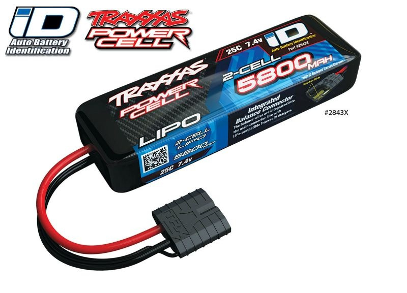 Traxxas 2S "Power Cell" 25C LiPo Battery w/iD Traxxas Connector (7.4V/5800mAh)