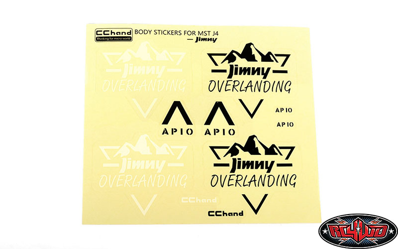 RC4WD CChand Overlanding Decal Sheet for MST 4WD Off-Road Car Kit W/ J4 Jimny Body