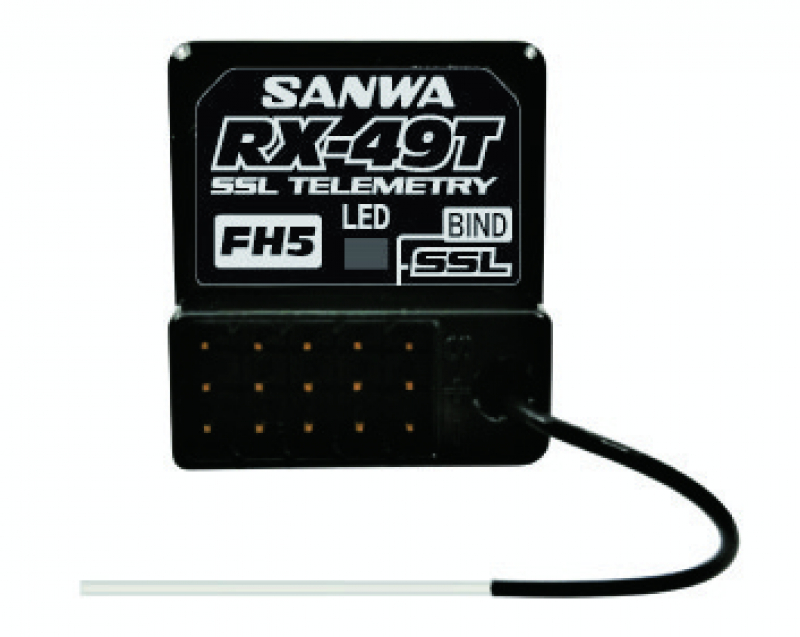 Sanwa RX-49T 2.4GHz 4-Channel FH5 Telemetry Receiver