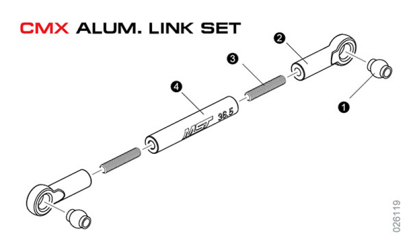 CMX Alum. link set (267mm) (silver)