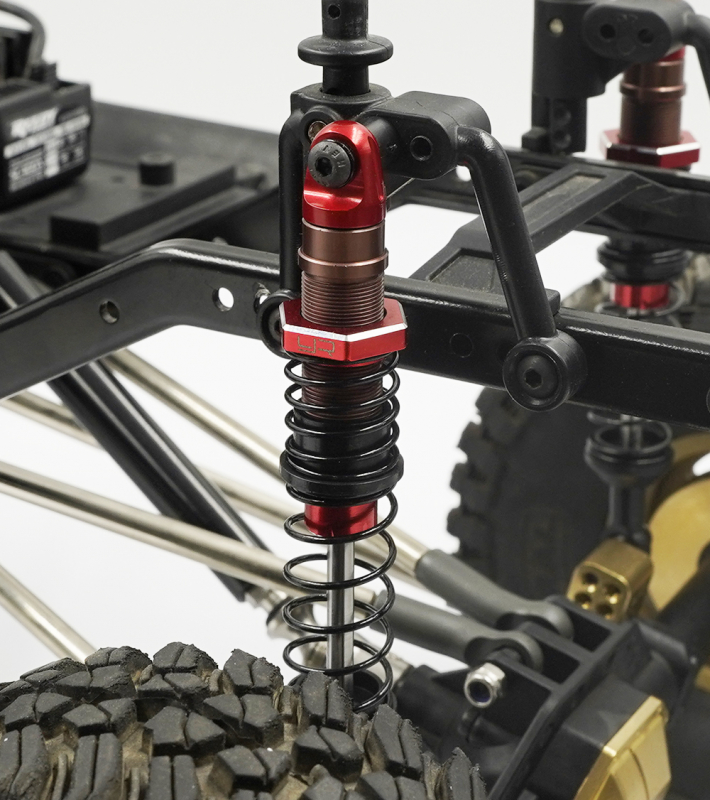 Yeah Racing Desert Cobra Dual Spring Damper Pair Red 90mm For 1/10 RC Offroad