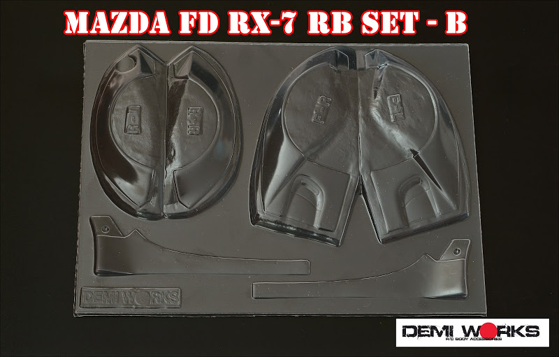 Demi Works Mazda RX7 RB Set B ( fenders + side step) Rocket Bunny