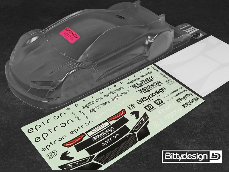 Preview: Bittydesign Eptron 1/10 190mm TC clear body - Ultra Lite weight