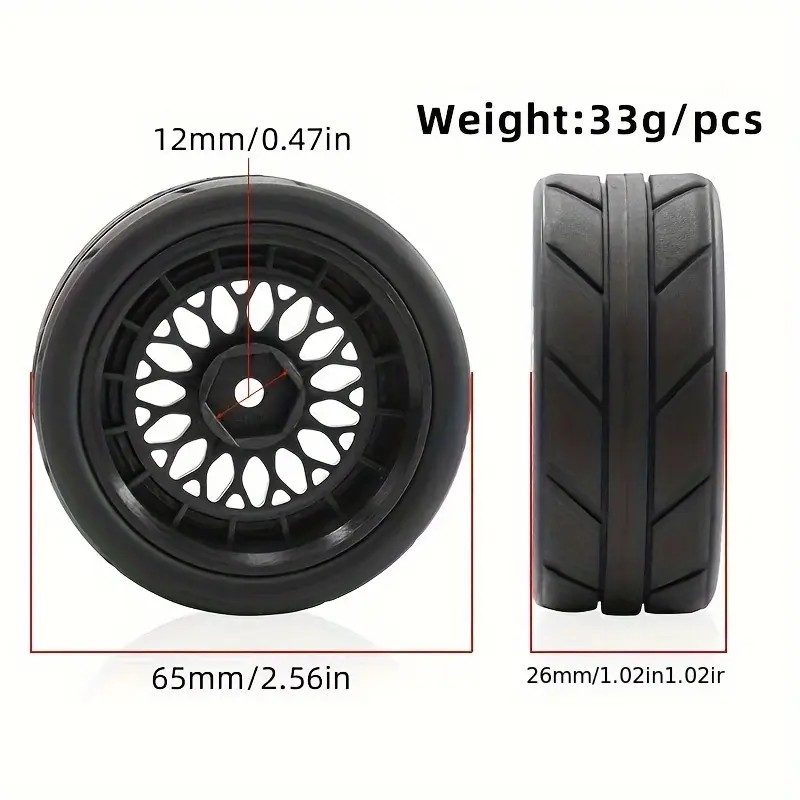 1/10 Onroad Reifen/Felgen Set TOKYO SPEED 4 Stück