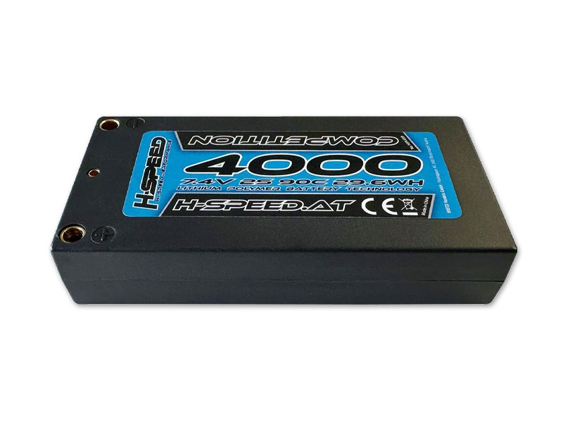 H-Speed LiPo 4000mAh 7.4V 29.6Wh Competition Akku  LCG Shorty 4mm Buchse