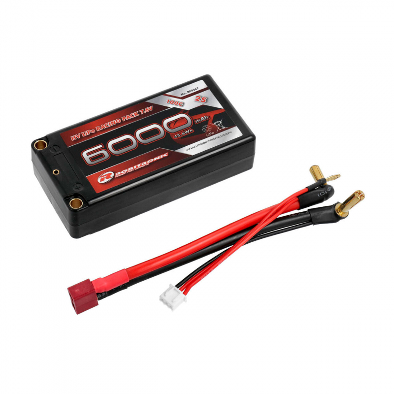 Robitronic LiPo HV Shorty 6000mAh 2S 100C 5mm Buchse