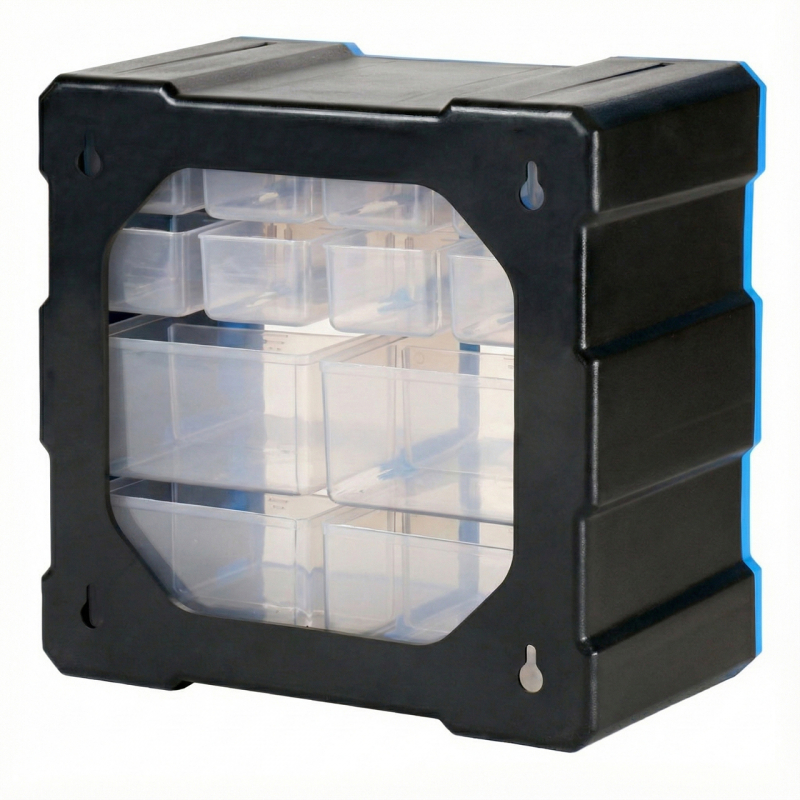 Preview: Robitronic Kleinteilemagazin mit 12 Schubladen Blau