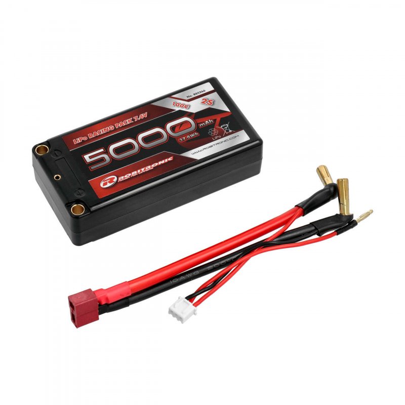 Robitronic LiPo Shorty 5000mAh 2S 100C 5mm Buchse