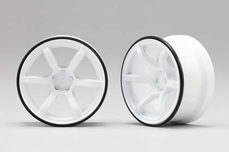 Yokomo Racing Performer Offset 6mm High Traction Rim 2 pcs White For 1/10 RC RWD Drift Car