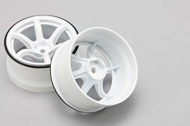 Yokomo Racing Performer Offset 6mm High Traction Felge 2 Stück Weiß für 1/10 RC RWD Drift Car