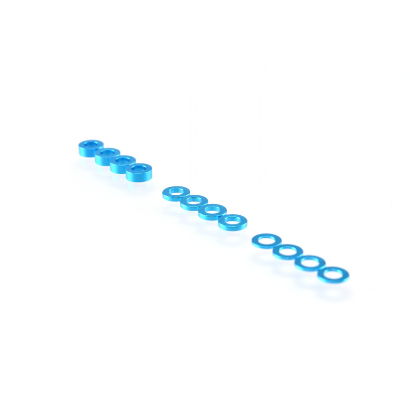 Ruddog 3mm Washer Set Light Blue (0.5mm/1.0mm/2.0mm)