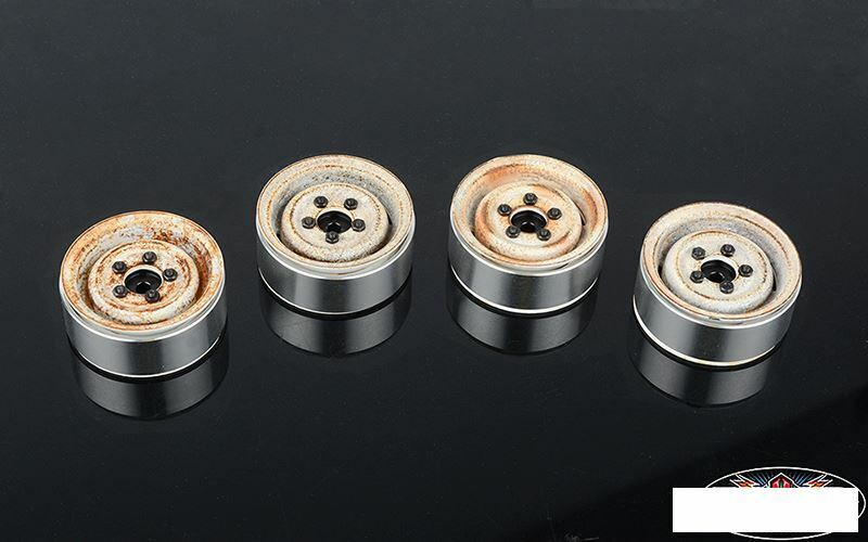 RC4WD Landies Vintage Stamped Steel 1.55" Beadlock Wheels (Rust)(4)