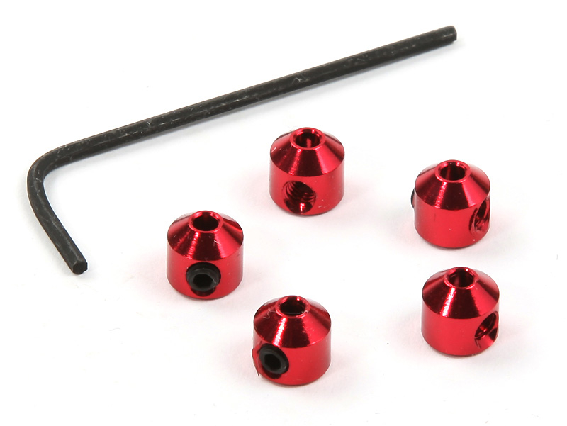 Aluminium Stopper 2mm Red (5 pcs)