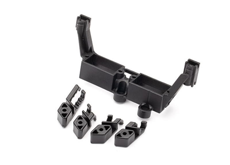 Traxxas Servo mount, 2-speed/ servo mount, T-Lock/ wire clips TRX-4