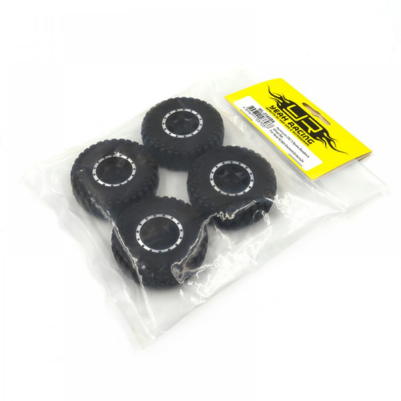 Aluminum CNC 5 Spoke Beadlock Wheel Set For Axial SCX24 Element Enduro24