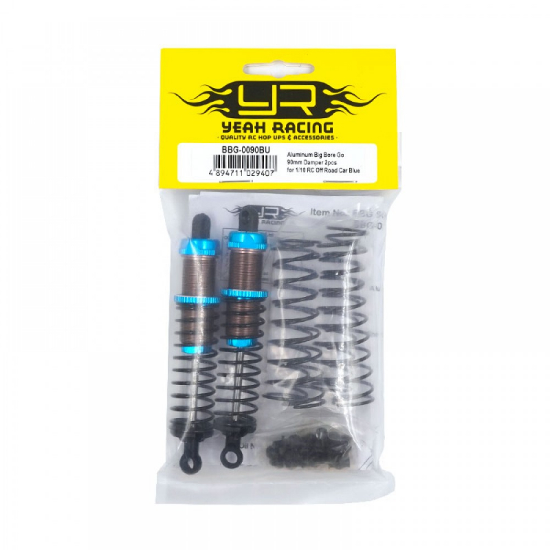 Yeah Racing 90mm Aluminium Big Bore Go Dämpfer Set blau für 1/10 Offroad (2)